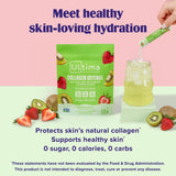 Ultima Replenisher polvo kiwi-fresa en primer plano, textura fina y soluble