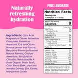 Ultima Replenisher polvo textura rosa que muestra ingredientes limpios y naturales