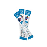Ultima Replenisher stickpack abierto listo para disolver, beneficio portabilidad