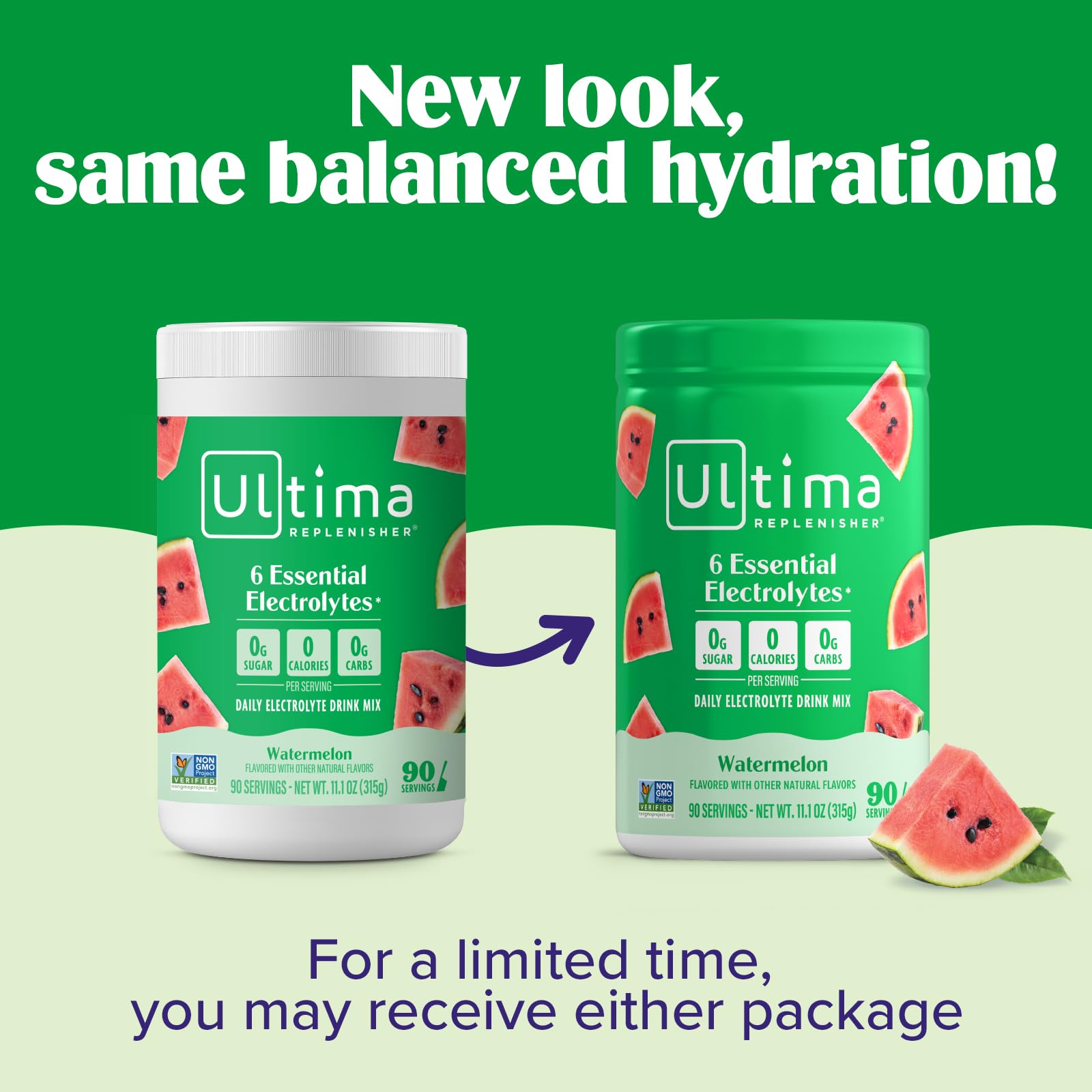 Ultima Replenisher vaso preparado con hielo para hidratación refrescante inmediata