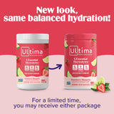 Vaso de agua preparado con Ultima Replenisher y aspecto refrescante