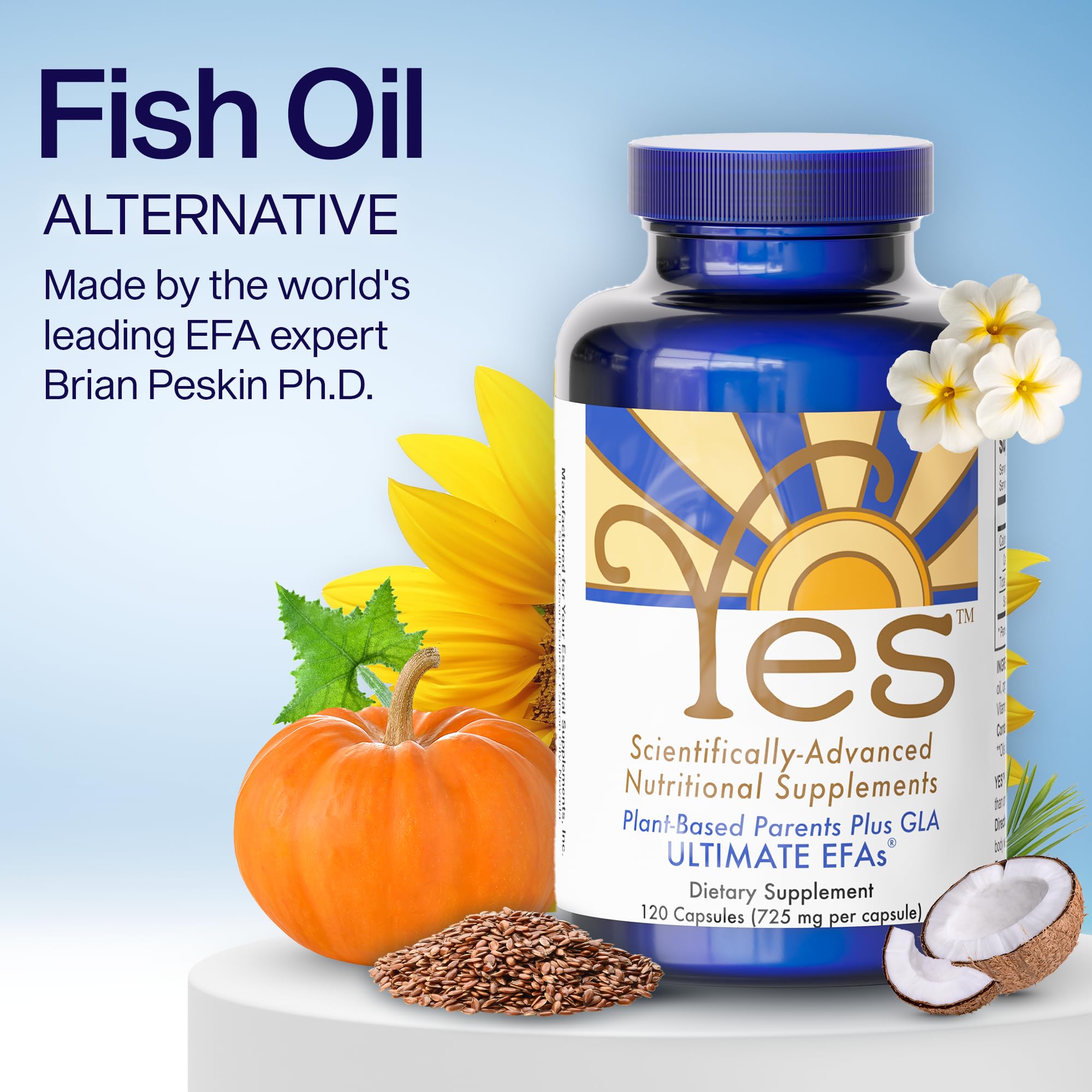 ULTIMATE EFAs cápsulas vegetales en primer plano, fáciles de tragar