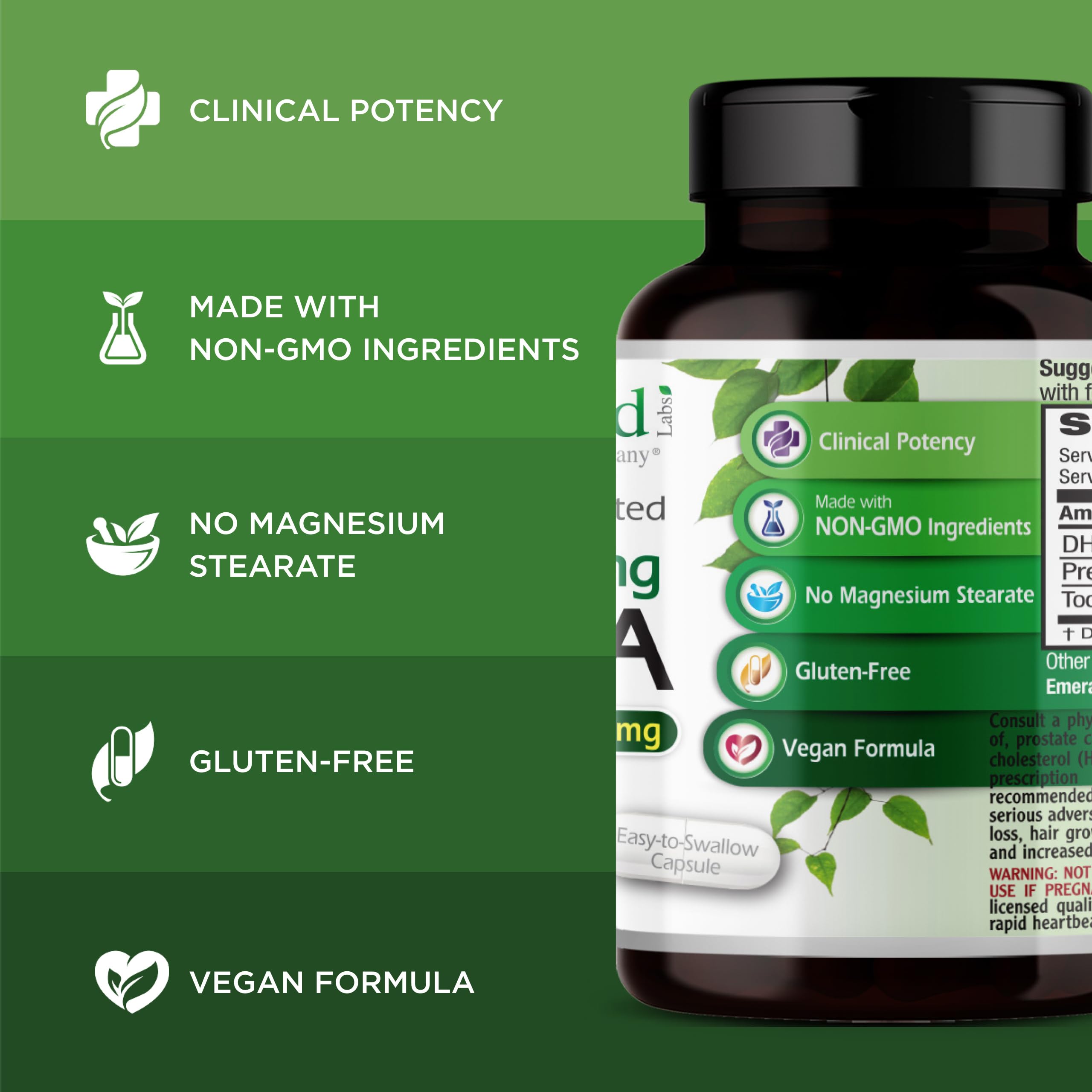 Ultra Botanicals cápsula en mano demostrando tamaño y dosificación