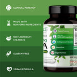 Ultra Botanicals cápsula en mano demostrando tamaño y dosificación