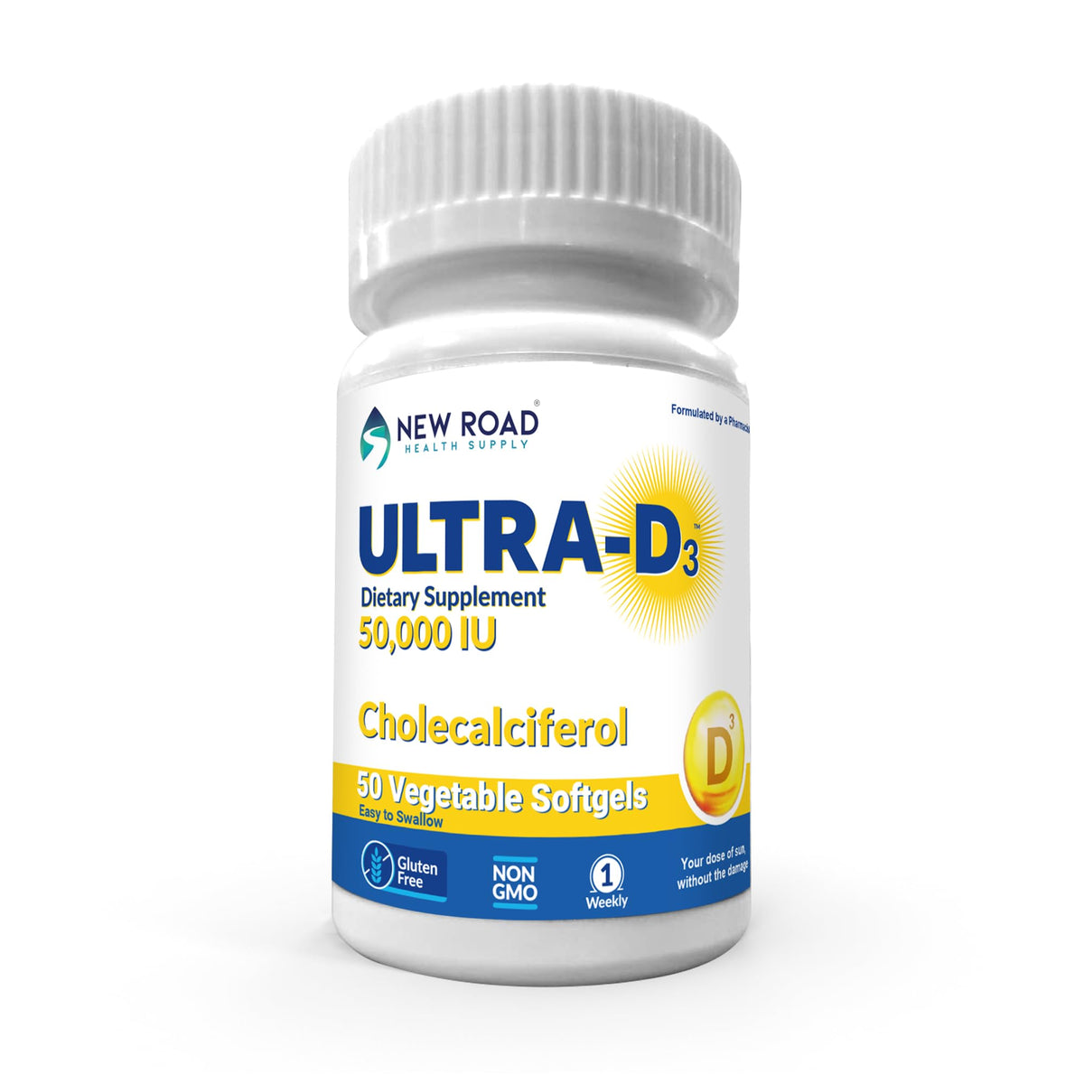 ULTRA-D3 frasco de 50 unidades mostrando suministro prolongado