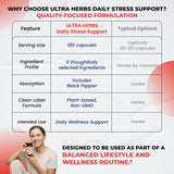 ULTRA HERBS frasco en escritorio, ideal para rutinas laborales diarias