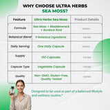 Ultra Herbs cápsulas junto a un vaso de agua para uso diario conveniente