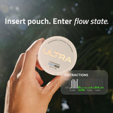 Ultra Pouches sobre escritorio sugeriendo uso durante jornada laboral