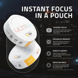 Ultra Pouches lata abierta mostrando bolsitas y accesibilidad