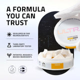 Ultra Pouches latita Wintergreen abierta con bolsitas listas para usar