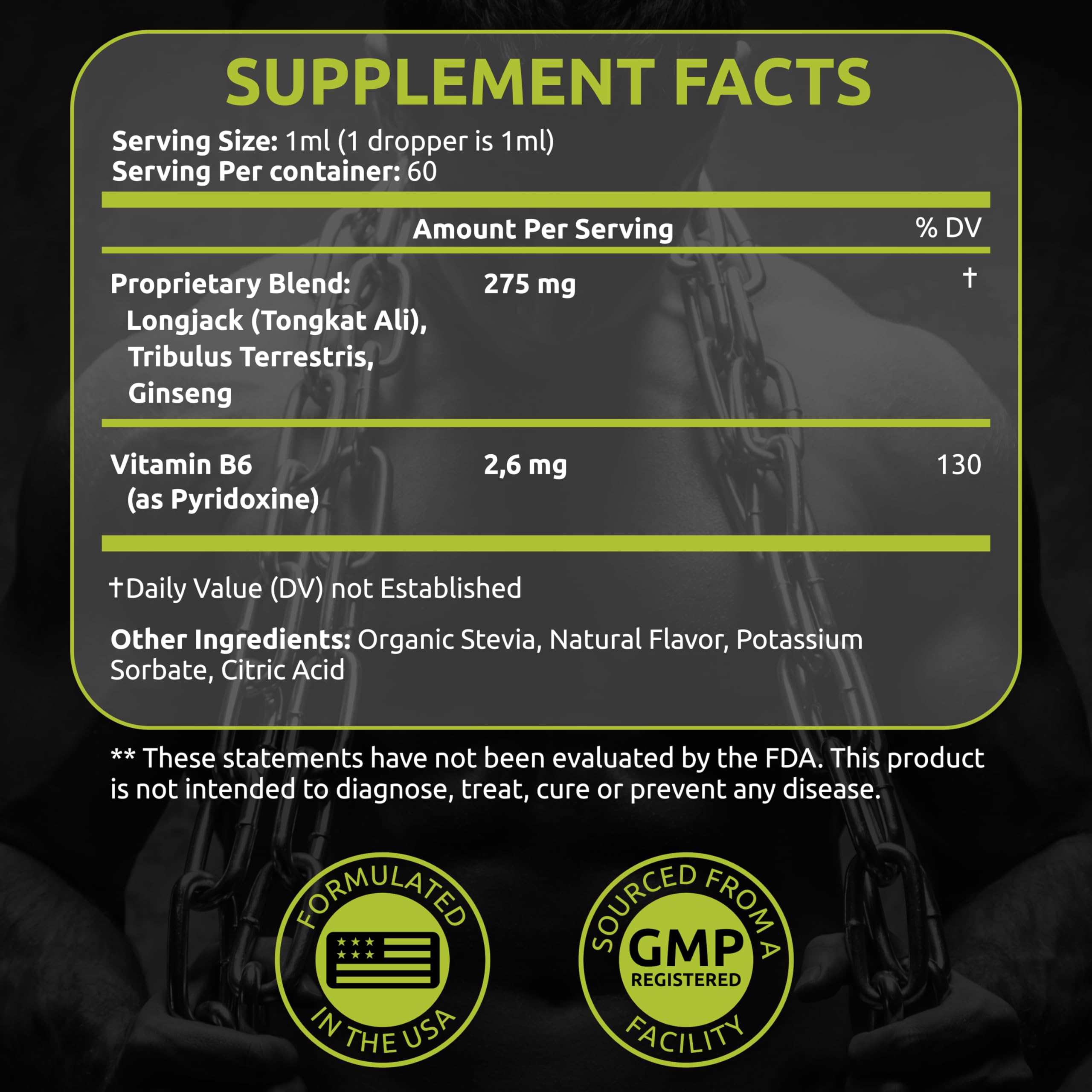 Ultra6 Nutrition etiqueta con ingredientes clave y certificación GMP