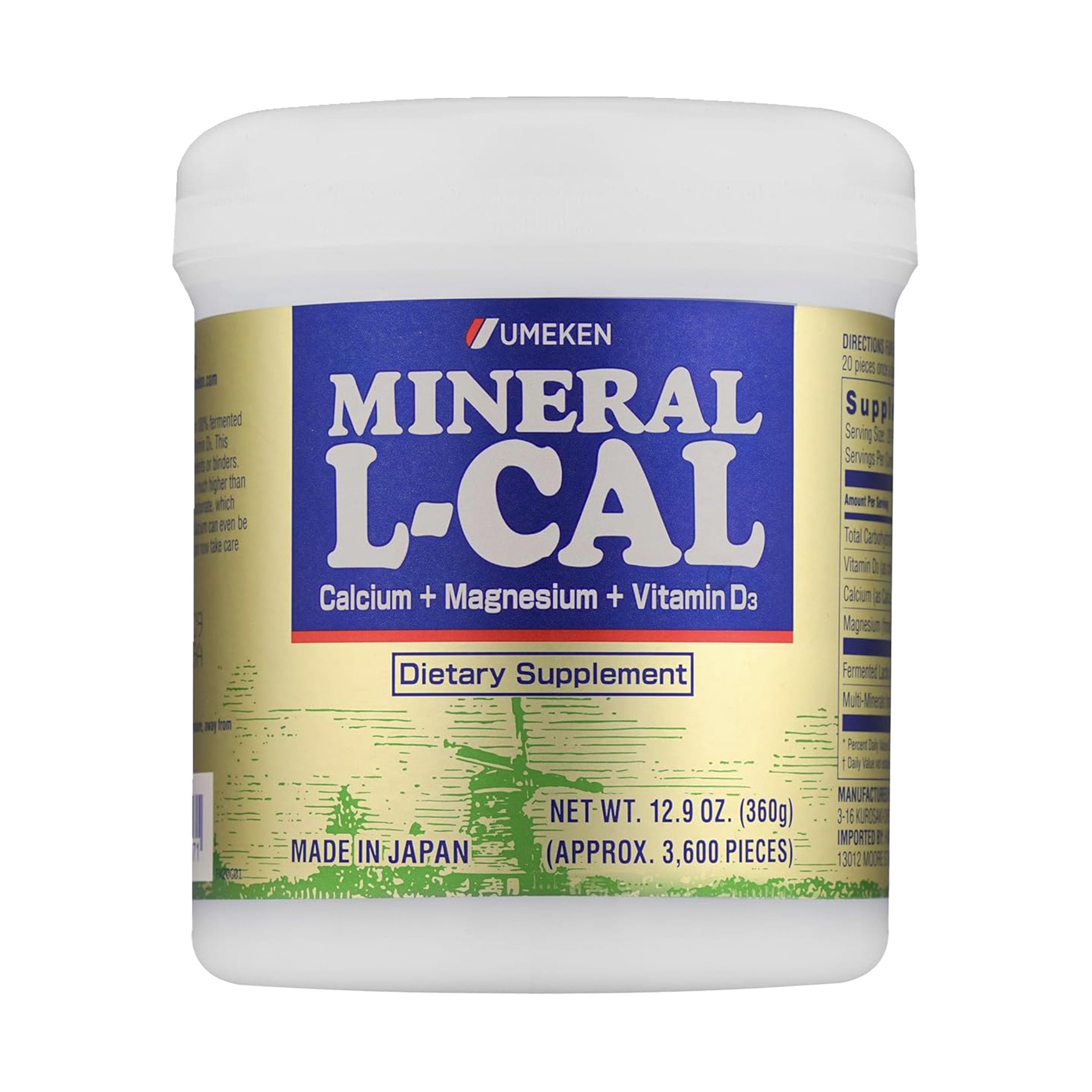 Umeken envase frontal mostrando 3.600 bolitas y beneficios diarios