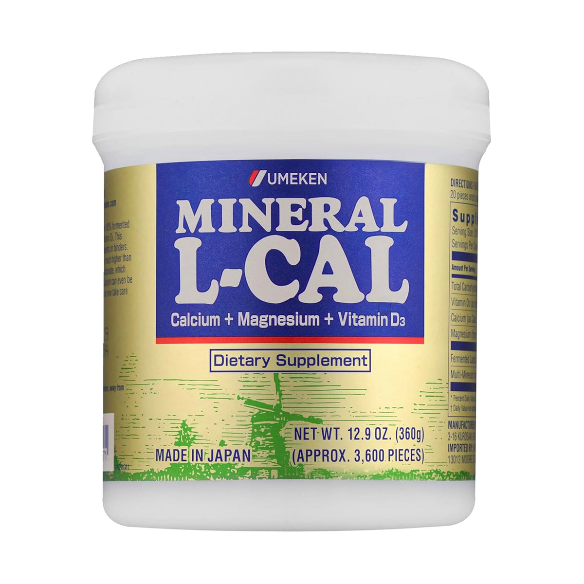 Umeken envase frontal mostrando 3.600 bolitas y beneficios diarios