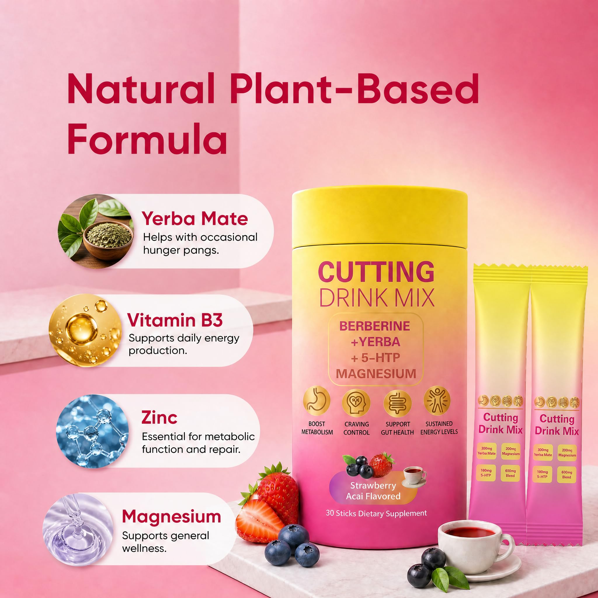 Umizze etiqueta de ingredientes enfocada, resalta berberina, magnesio y 5‑HTP claros