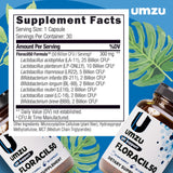UMZU Floracil50 lista de ingredientes con cepas probióticas visibles