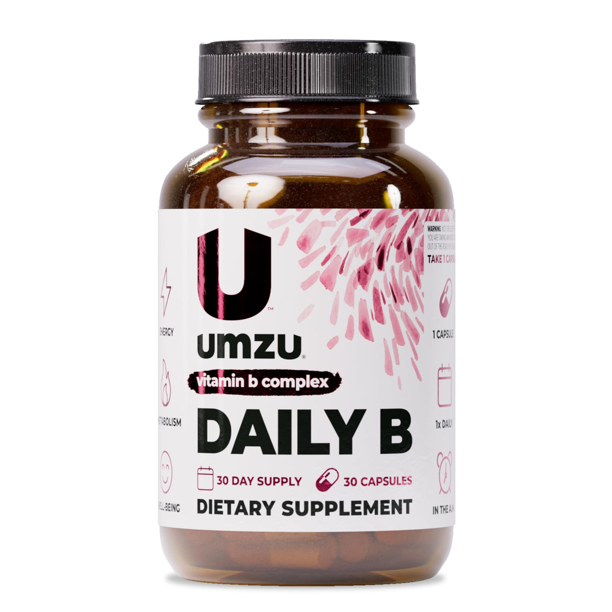 UMZU envase frontal mostrando el producto y su aporte de vitaminas B