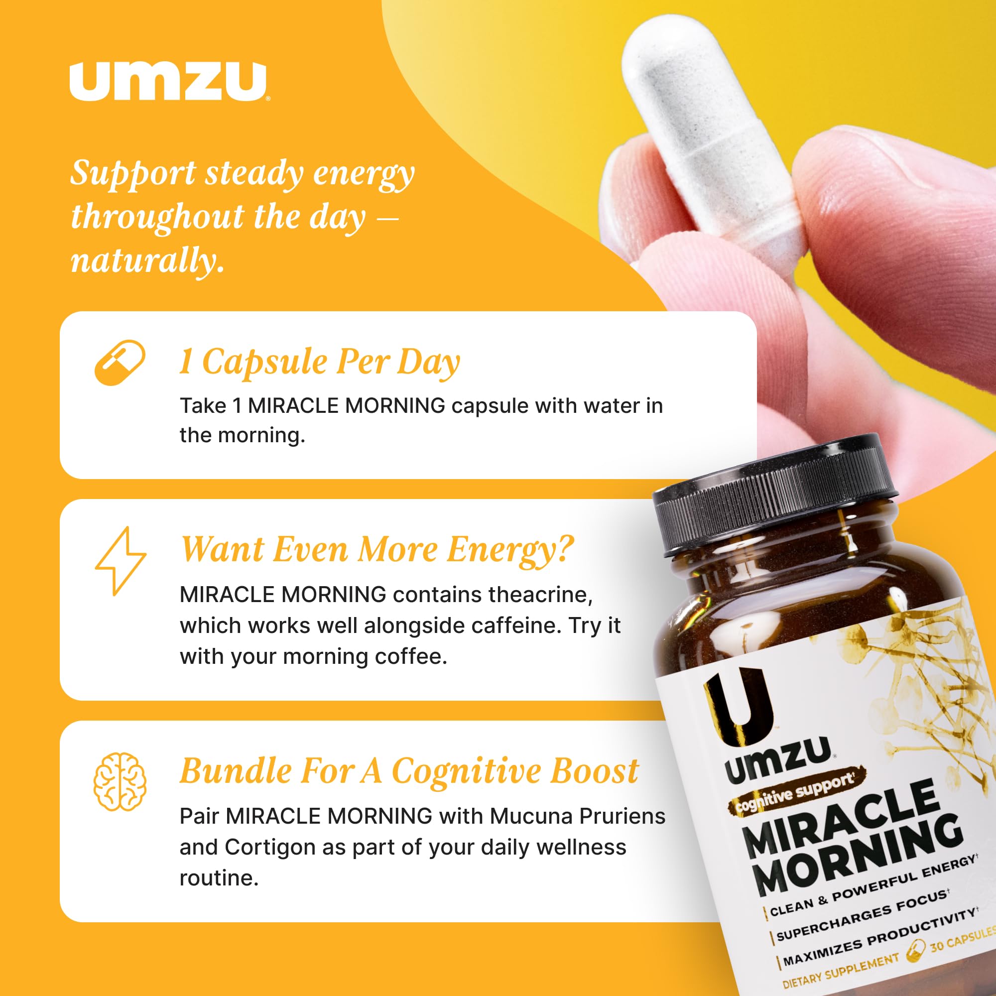 UMZU plantas orgánicas que ilustran ingredientes naturales y apoyo sostenido