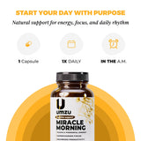 UMZU cápsula junto a desayuno saludable para integración en la mañana