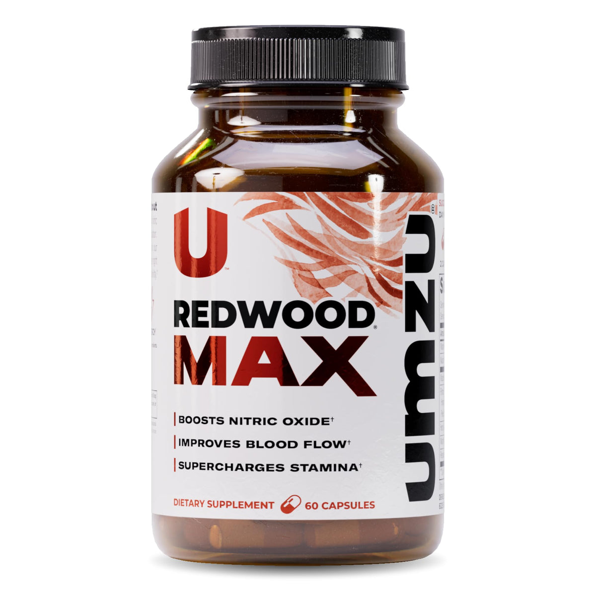 UMZU botella frontal de Redwood Max mostrando diseño y dosis, facilita elección informada