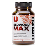 UMZU botella frontal de Redwood Max mostrando diseño y dosis, facilita elección informada