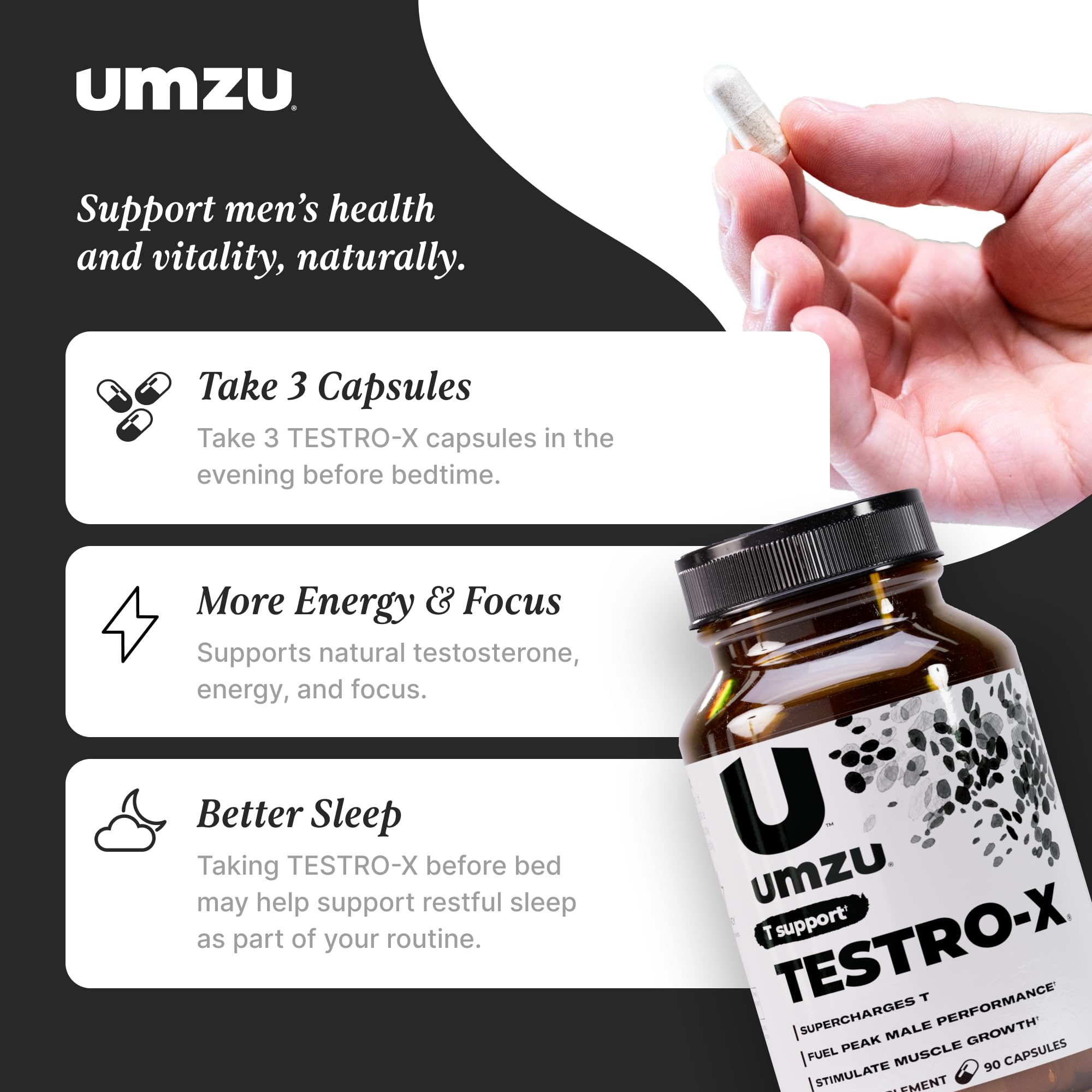 UMZU producto en rutina de ejercicio para apoyar recuperación y energía