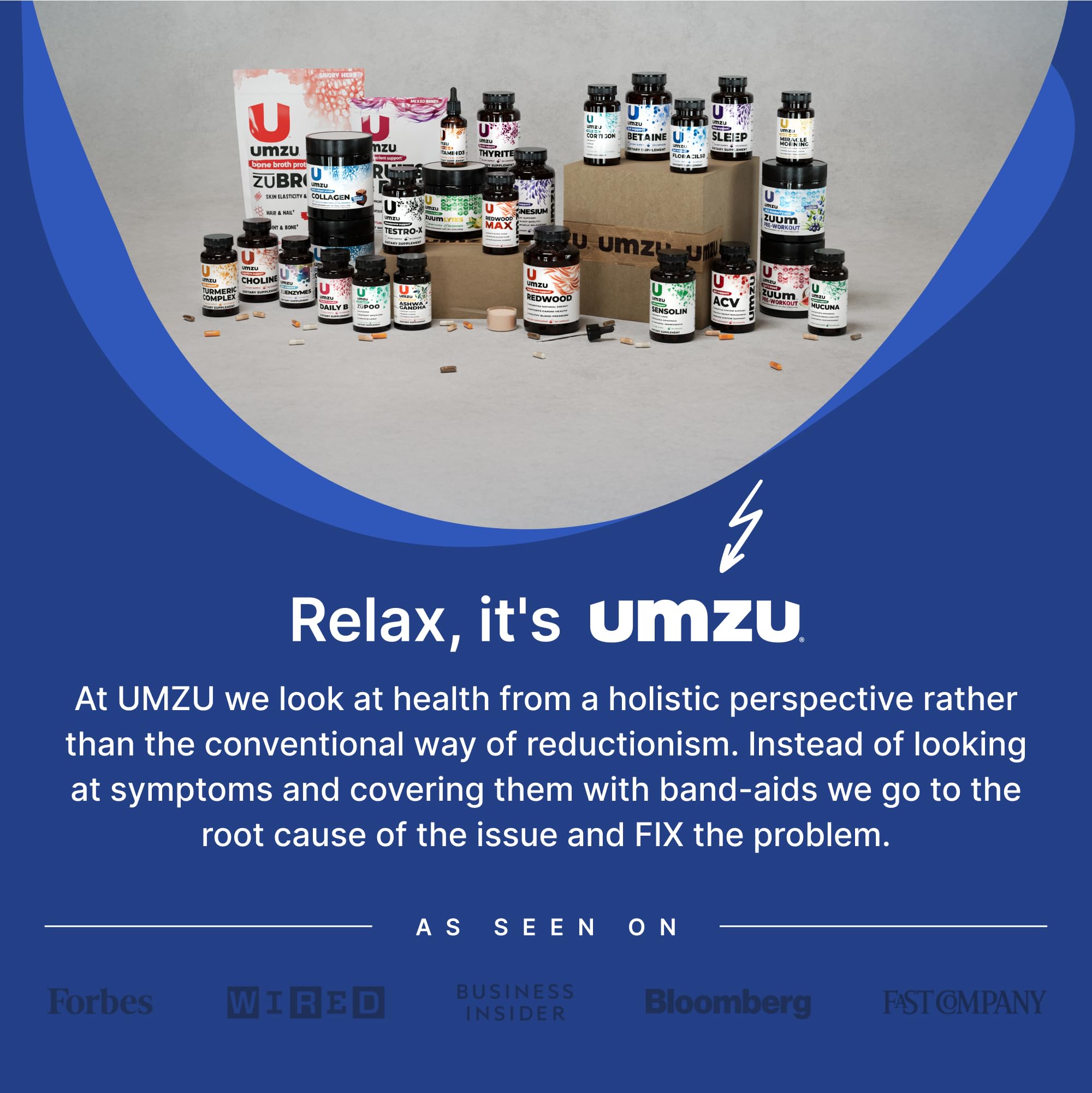 UMZU estilo de vida relajado indicando soporte para bienestar intestinal