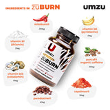 UMZU ingredientes Mitoburn y extractos, beneficio soporte vegetal