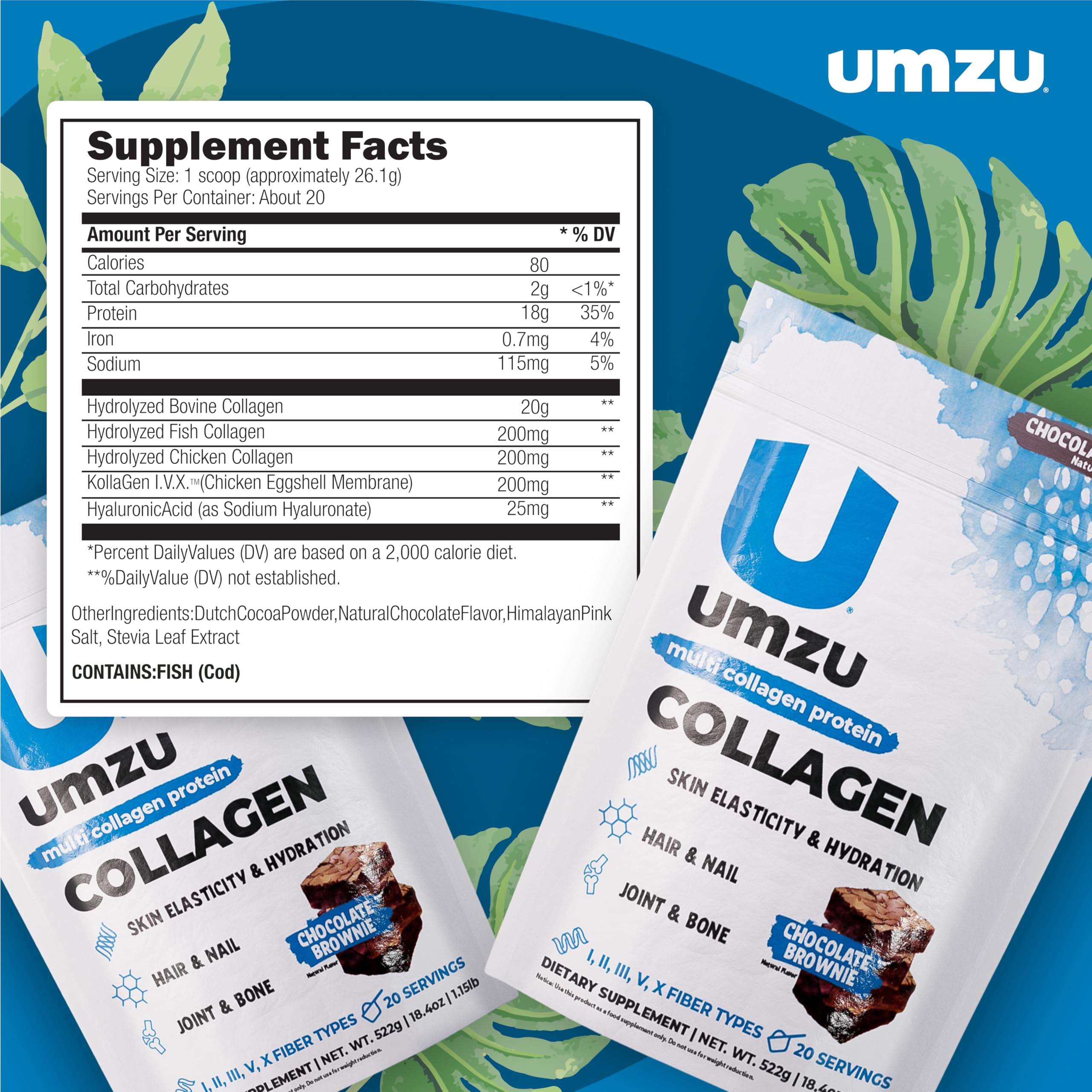 UMZU batido de chocolate con zuCollagen, batido cremoso y alto en proteína