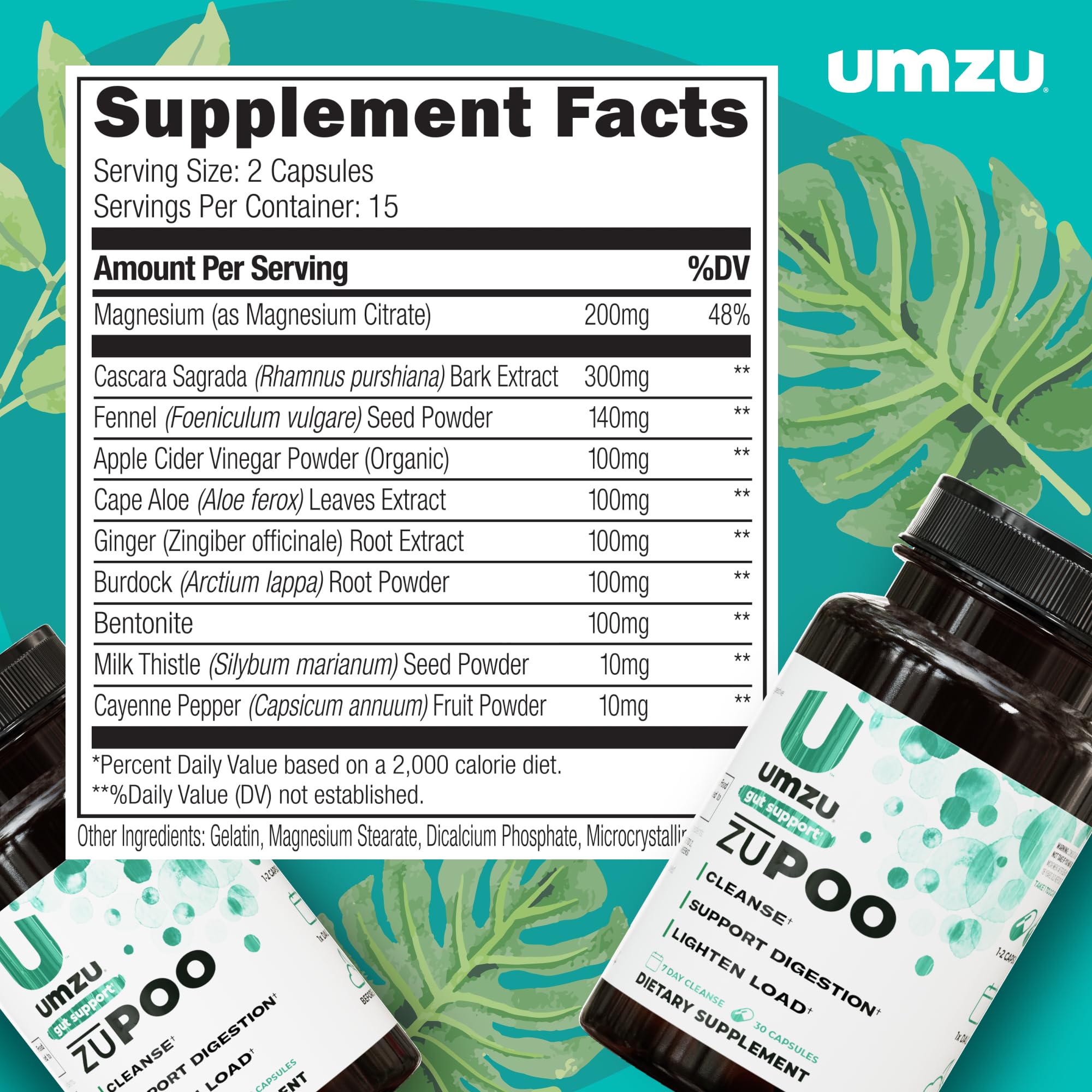 UMZU ingredientes naturales hinojo y jengibre que apoyan la digestión