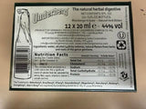Underberg etiqueta en primer plano, Underberg origen y diseño tradicional