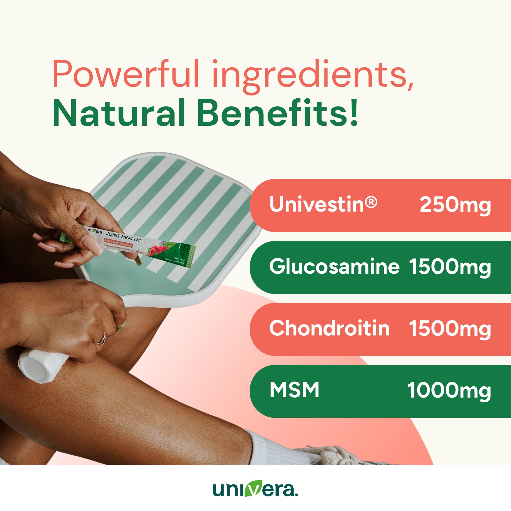 Univera etiqueta con lista de ingredientes clave para transparencia y confianza