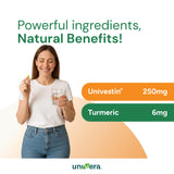 Univera RegeniFREE cápsulas abiertas sobre mano mostrando el contenido vegetal