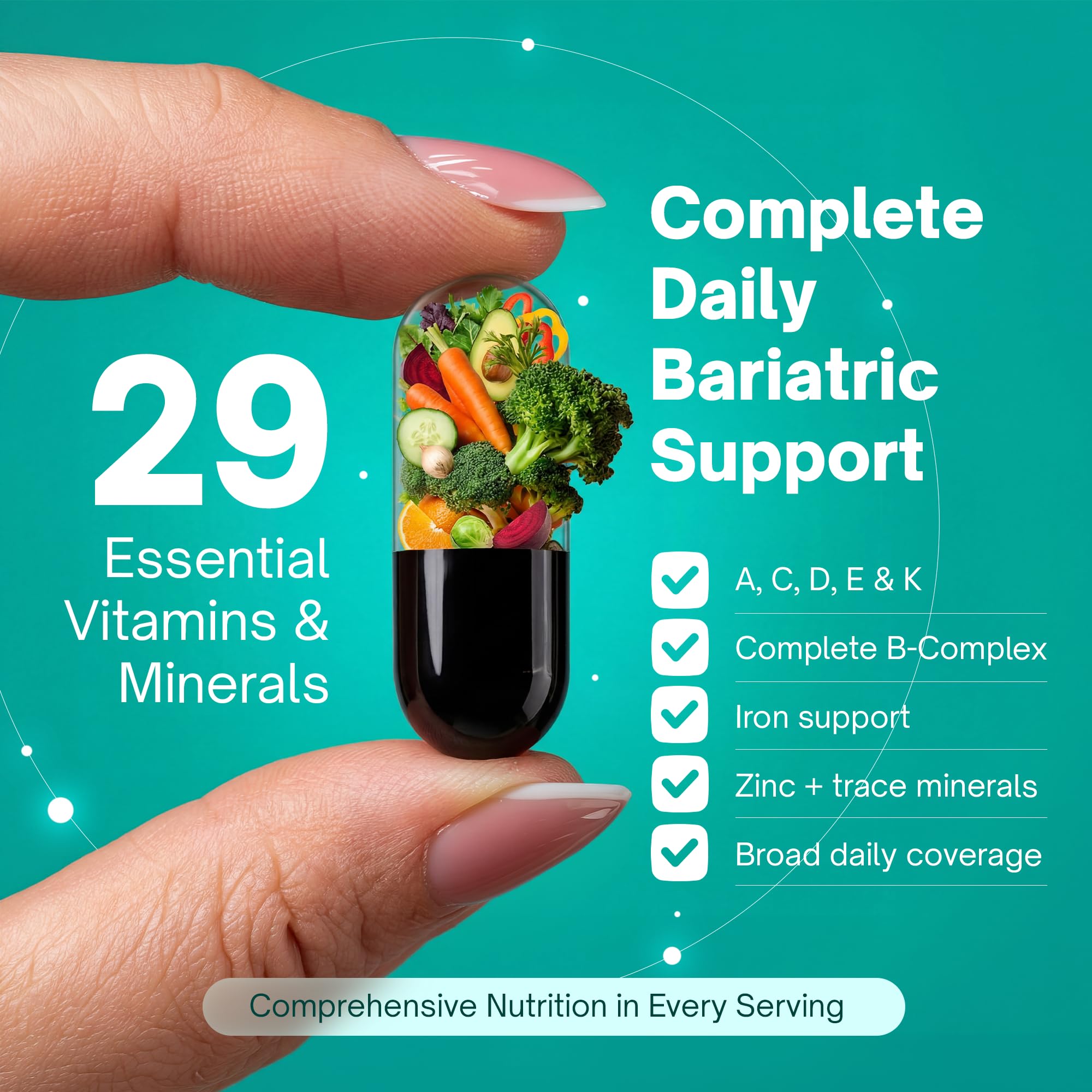 Universal Body Labs etiqueta de empaque con información ASMBS y beneficios claros