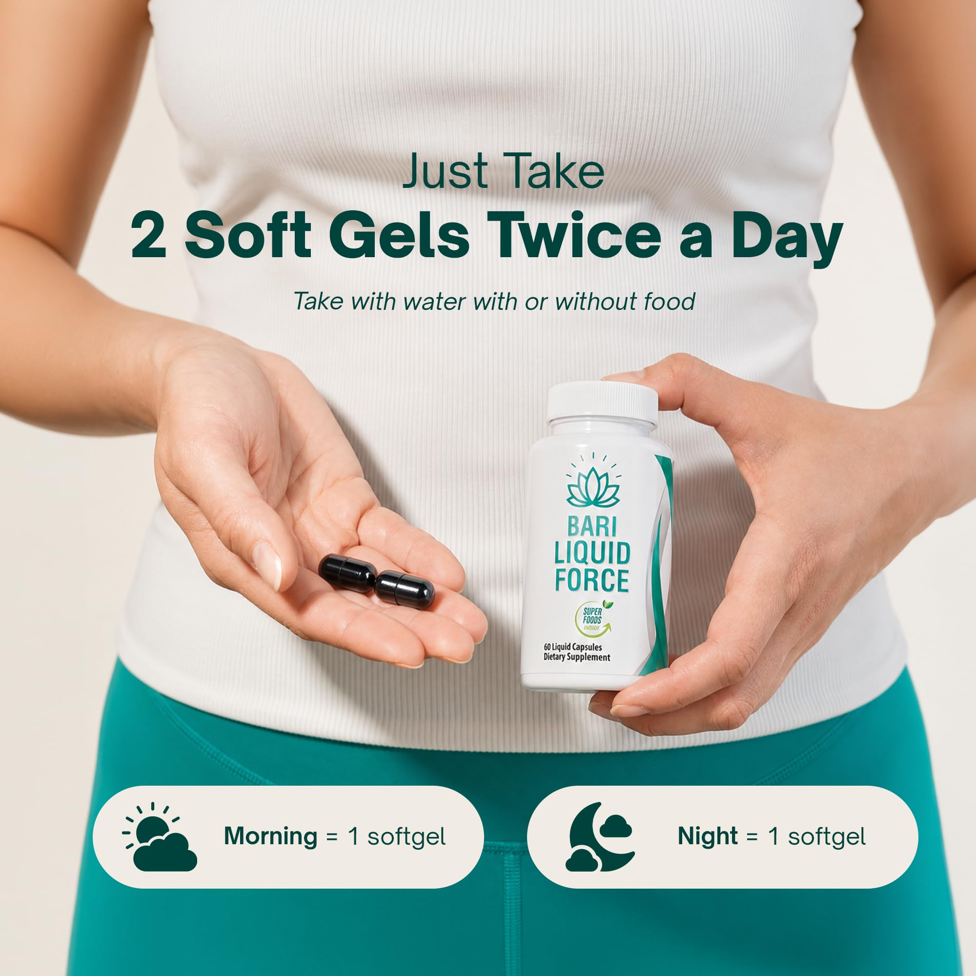 Universal Body Labs cápsula en mano para comparar tamaño y facilidad de uso