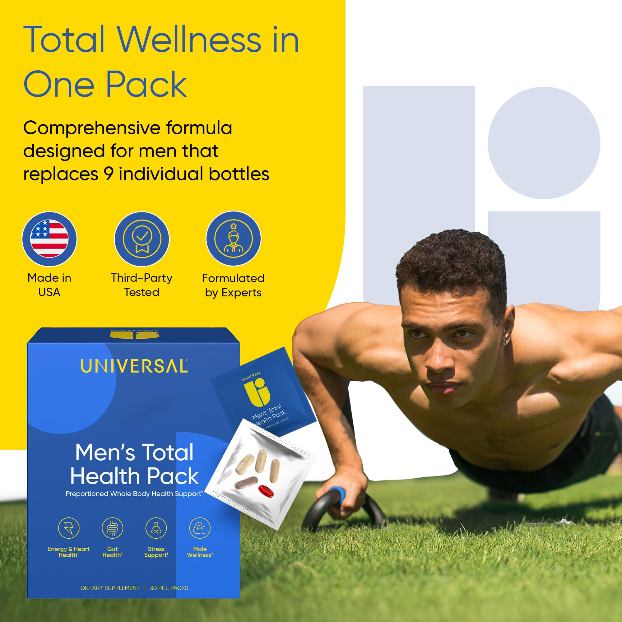 Universal U sobre abierto con cinco cápsulas listo para usar y práctico