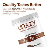 Vaso con batido Unjury chocolate listo para beber, conveniencia y sabor