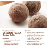 Detalle de etiqueta nutricional Unjury chocolate que destaca ingredientes y pureza