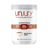 Unjury envase frontal Beef and Herb mostrando etiqueta y beneficios