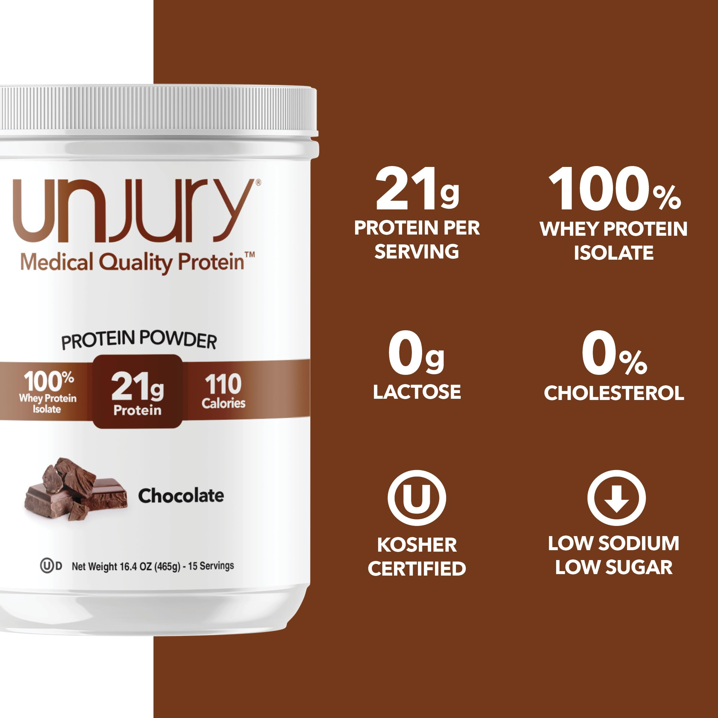 Cuchara con una porción de Unjury chocolate, precisión en la dosis proteica