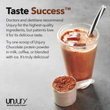 Smoothie con Unjury chocolate y frutas, ejemplo de receta alta en proteína