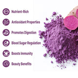 UNLEASH'D ORGANIC batido con polvo morado, aporta color natural y nutrición vegetal