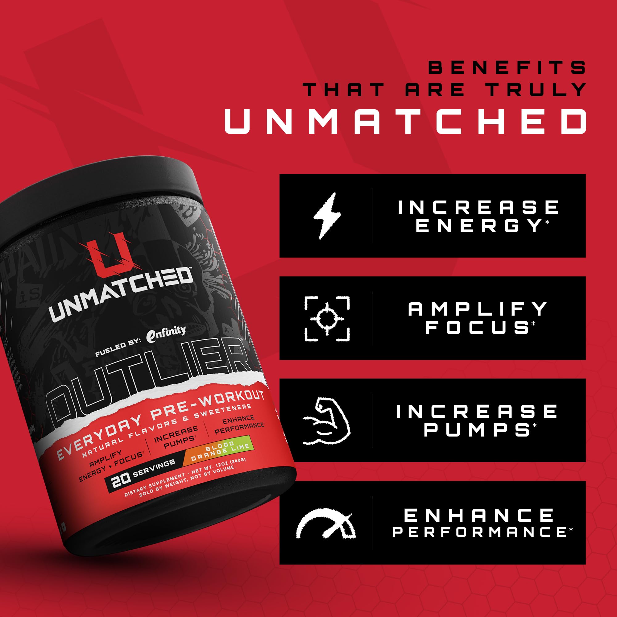 Vaso con Unmatched Outlier ya mezclado mostrando bebida clara y listo antes de entrenar