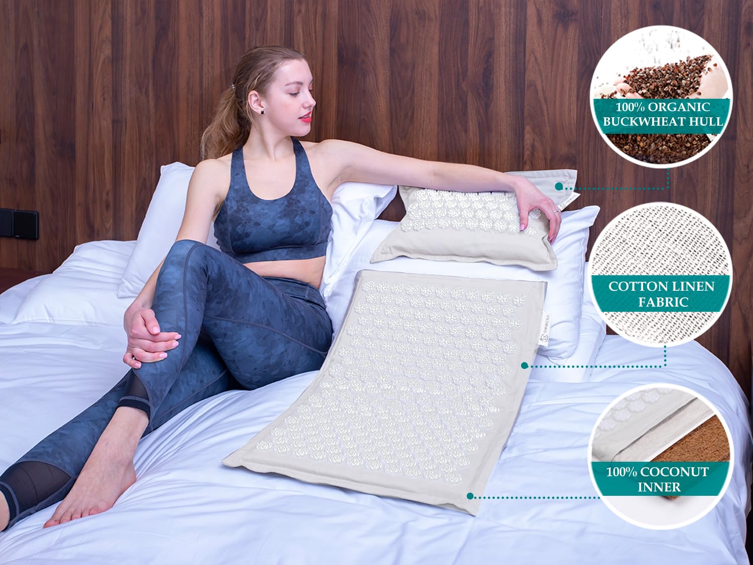 UNMERA almohada con detalle de flores de camelia que mejora el apoyo cervical
