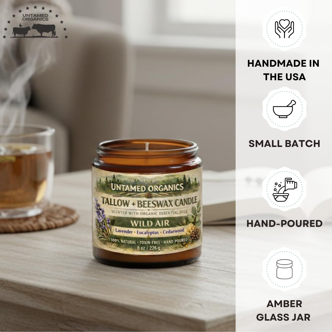 Untamed Organics tarro ámbar con tapa negro listo para reutilizar