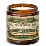Untamed Organics vela en tarro ámbar mostrando diseño y reutilidad
