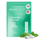 Uplife empacado frontal mostrando etiqueta y cantidad 120ct, ventaja portátil