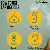 UpNature aceite de fenogreco botella 2 oz en mano para comparar tamaño práctico