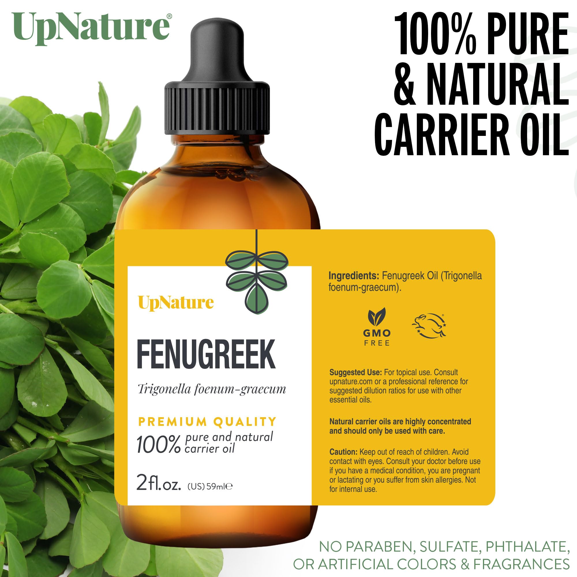 UpNature aceite de fenogreco aplicado en masaje capilar para brillo y suavidad