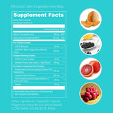 UpNourish cápsula semi-transparente resaltando formulación concentrada