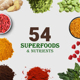 UpNourish cucharada de polvo destacando ingredientes y pureza